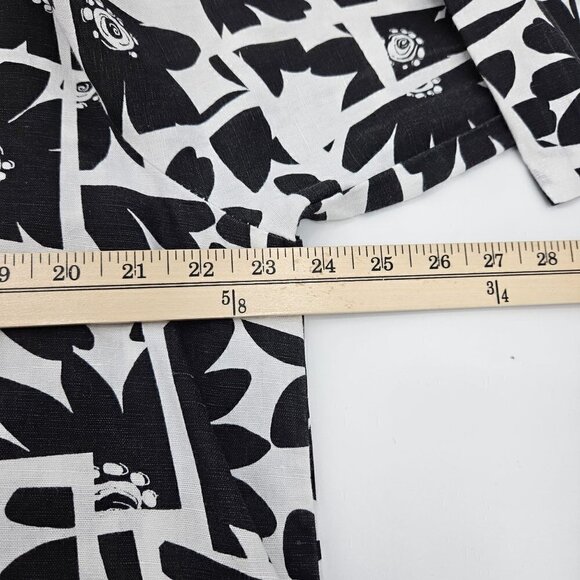 Hot Cotton Linen Cotton Boxy Lagenlook Abstract Tunic Top Women's L Oversized - Picture 11 of 12